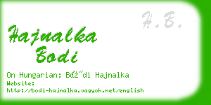 hajnalka bodi business card